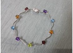 Fancy Semi Precious Heart Bracelet